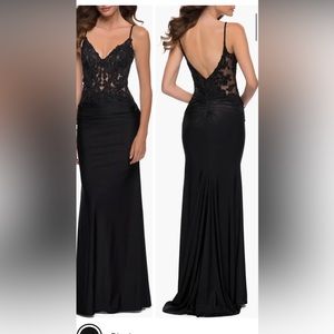 La Femme- Shiny Lace Gown- size 2